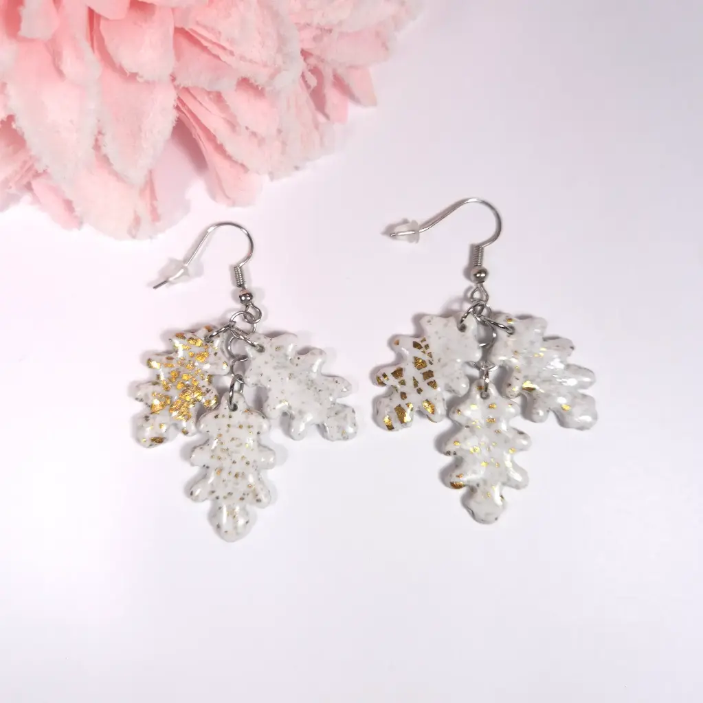 [bochêne] Boucles d'Oreilles Femme Feuilles de Chêne