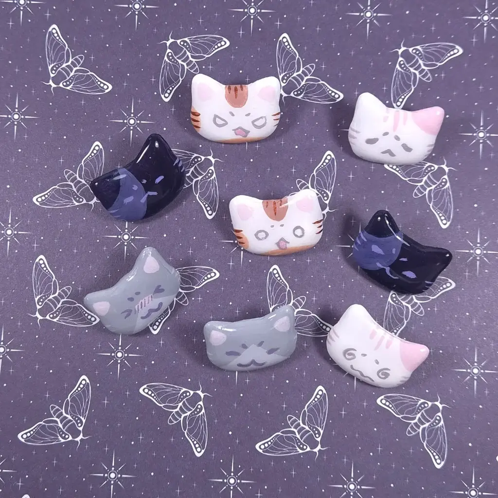 Pins Tête de Chat Avec Expression (Chat 1)