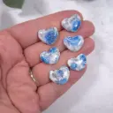 Puces d'Oreilles Petits Cœurs Imprimés Fleurs Bleues