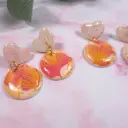 Puces d'Oreilles Feuilles de Ginkgo Chatoyantes Rondes